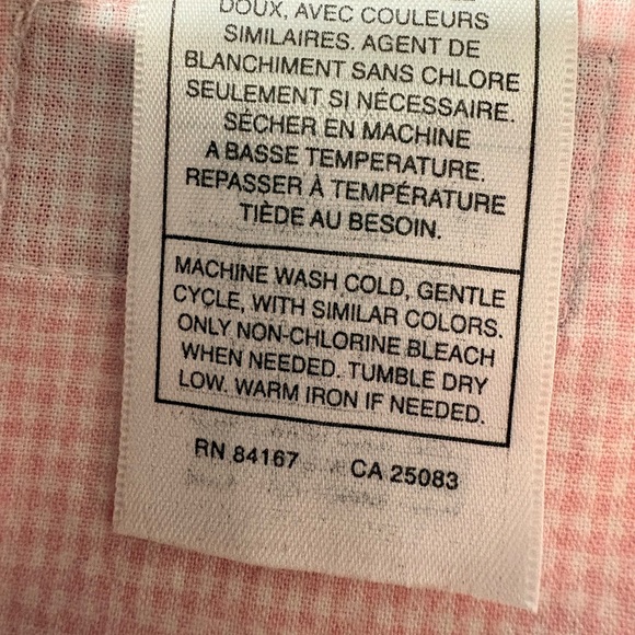 Disneyland Resort Pink White Gingham Eeyore Long Sleeve Button Sleep Shirt. XL - Picture 12 of 15